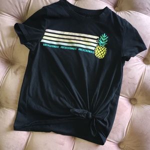 Abercrombie black pineapple t-shirt shirt 7/8